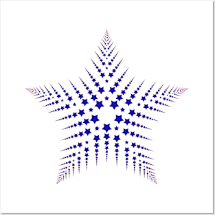 Fractal star pattern, star symbol Posters and Art